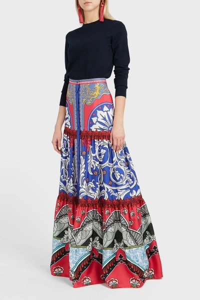 Shop Mary Katrantzou Bridge Printed Silk Skirt In Multicoloured
