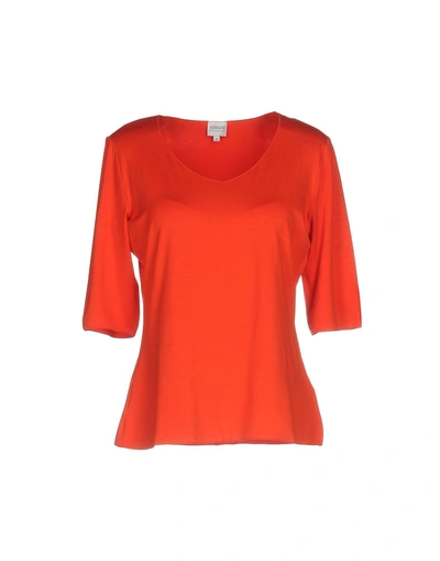 Shop Armani Collezioni T-shirts In Orange