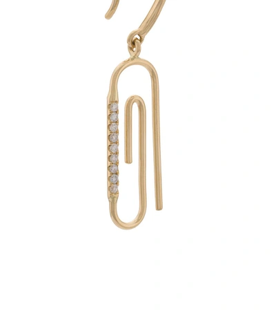 Shop Aurelie Bidermann Gold Diamond Trombone Sleeper Earring