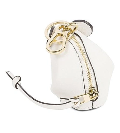 Shop Loewe Mouse Leather Charm In Soft White