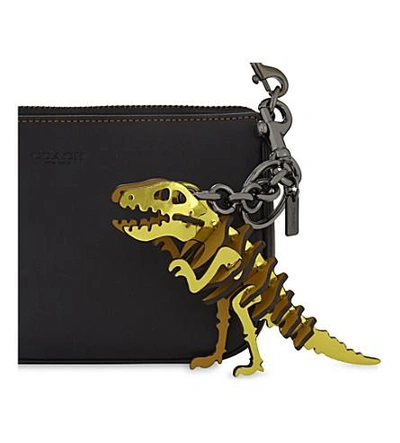Shop Coach Dinosaur Rexy Bag Charm In Bk/metallic Yellow
