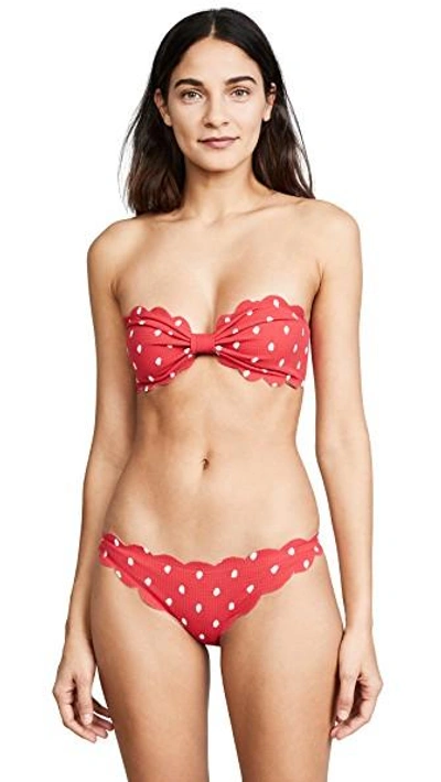 Shop Marysia Antibes Top In Red/coconut/pink Dot
