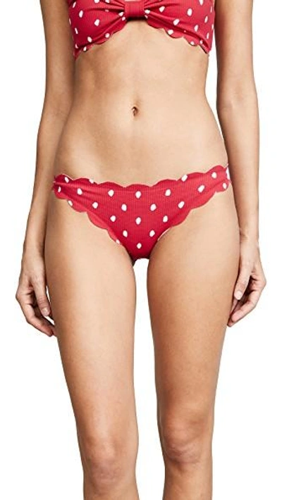 Shop Marysia Antibes Bikini Bottoms In Red/coconut/pink Dot
