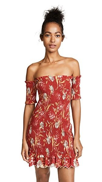 Shop Zimmermann Corsair Smocked Dress In Washed Iris