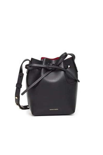 Shop Mansur Gavriel Opening Ceremony Mini Mini Vegetable Tanned Bucket Bag In Black/flamma