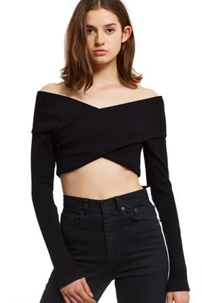 Shop Opening Ceremony Off-the-shoulder Crop Top In Black