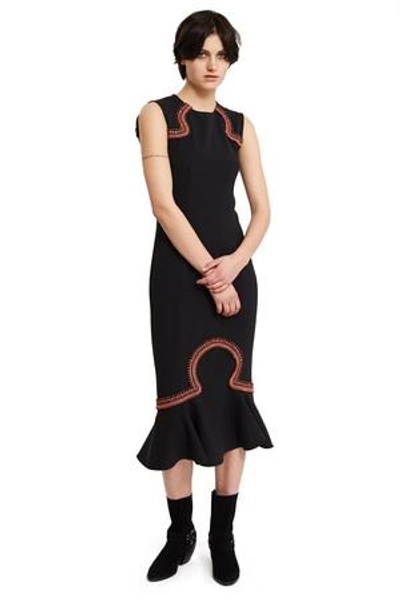Shop Opening Ceremony Embroidered Lotus Dress In Black