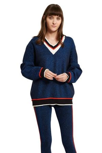 Shop Opening Ceremony Disco Sport Cable Neck Sweater In Navy Multi