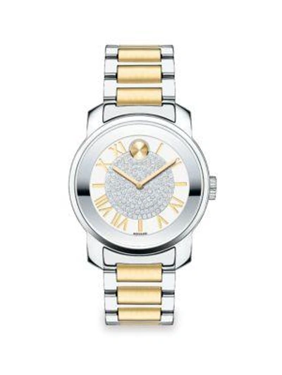 Shop Movado Women's Bold Luxe Stainless Steel Bracelet Watch In Silver Gold