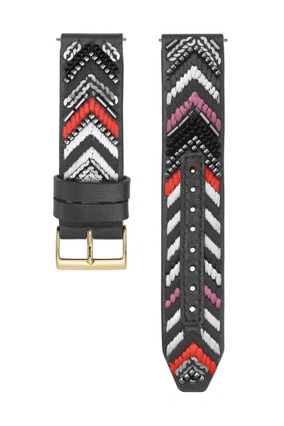 Shop Rebecca Minkoff Gold Tone Wonder Leather Guitar Strap, 20mm In Multi