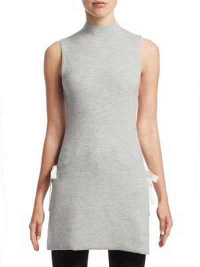 Shop Alice And Olivia Alvera Mockneck Tunic In Heather Grey