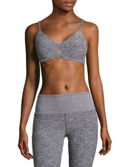 Shop Alo Yoga Heathered Lounge Bra In Dove Grey Heather