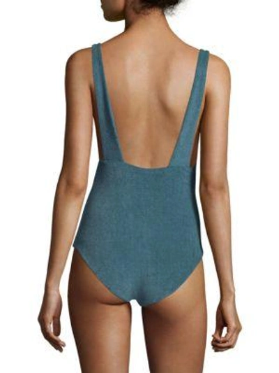 Shop Mara Hoffman Audrey One-piece Swimsuit In Slate