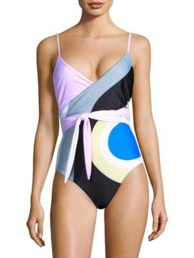 Shop Mara Hoffman Isolde One-piece Swimsuit In Sage Multi