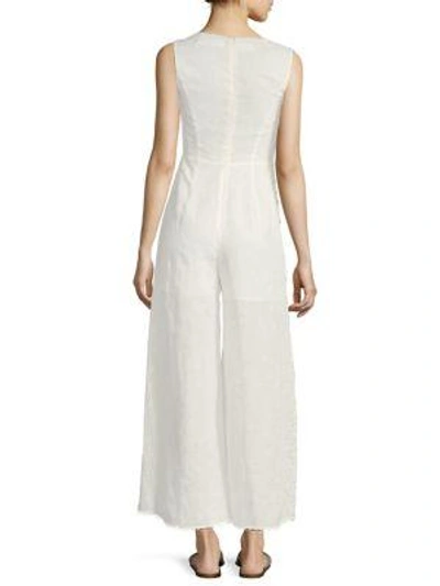 Shop Zimmermann Eyelet Vine Jumpsuit In Ivory