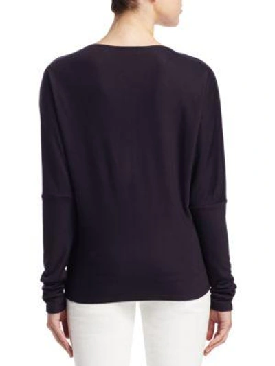 Shop Theory Relaxed V-neck Sweater In Deep Navy