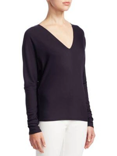 Shop Theory Relaxed V-neck Sweater In Deep Navy