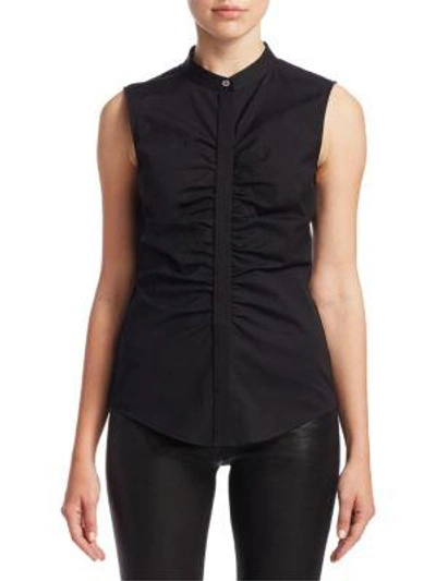 Shop Theory Ruched Fitted Top In Black