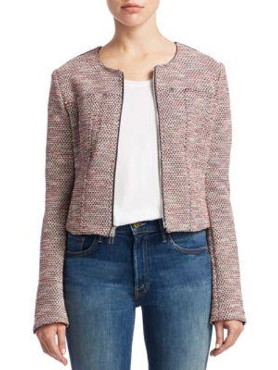 Shop Theory Ualana Beacon Tweed Jacket In Pink Deep Navy Multi