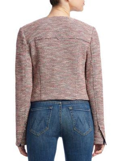 Shop Theory Ualana Beacon Tweed Jacket In Pink Deep Navy Multi