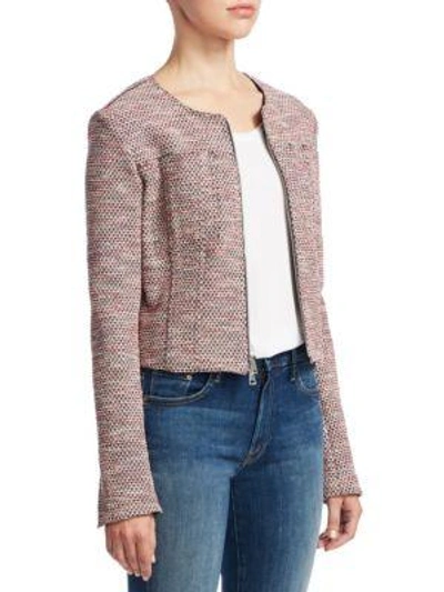 Shop Theory Ualana Beacon Tweed Jacket In Pink Deep Navy Multi