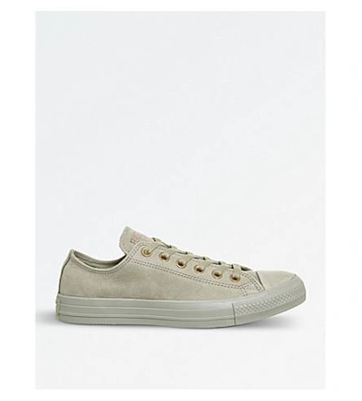 Shop Converse All Star Suede Low-top Trainers In Khaki Rose Gold
