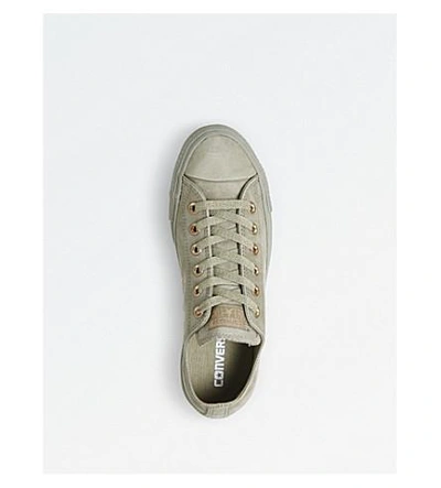Shop Converse All Star Suede Low-top Trainers In Khaki Rose Gold