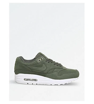 Shop Nike Air Max 1 Leather Trainers In River Rock White