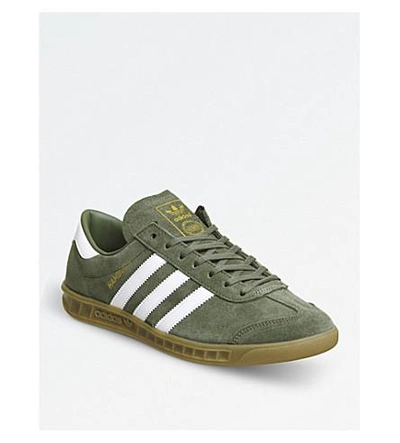 doe niet heden klauw Adidas Originals Hamburg Suede Trainers In Khaki White | ModeSens