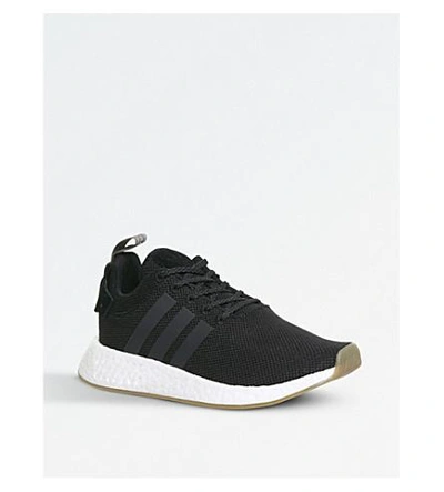 Shop Adidas Originals Nmd R2 Primeknit Sneakers In Black Trace Cargo