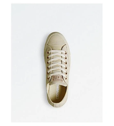 Shop Converse All Star Leather Low-top Sneakers In Light Twine Gold