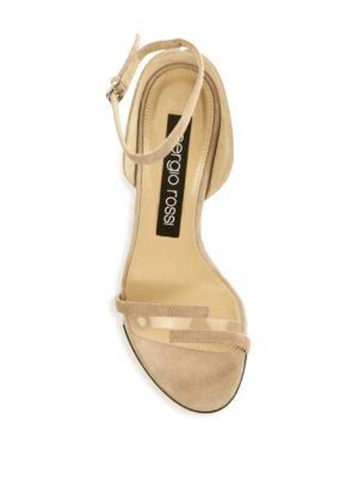 Shop Sergio Rossi Suede Ankle-strap Sandals In Pink