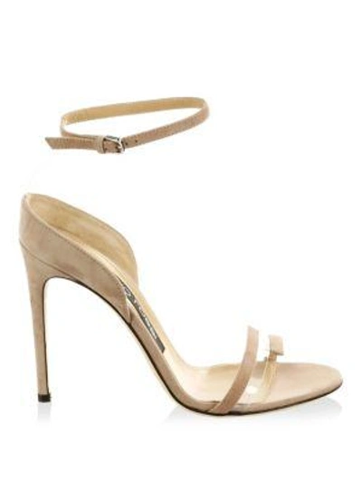 Shop Sergio Rossi Suede Ankle-strap Sandals In Pink