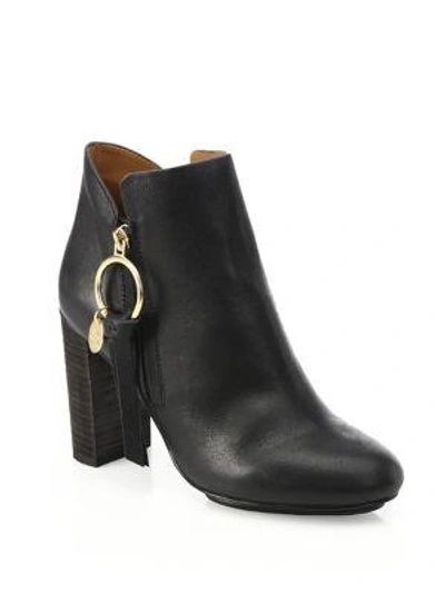 Shop See By Chloé Louise Leather Booties In Black