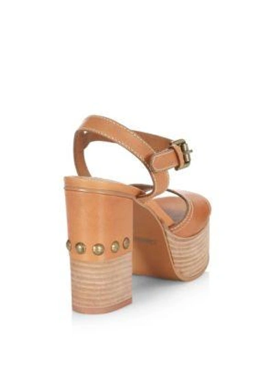 Shop See By Chloé Leather Platform Sandals In Light Beige
