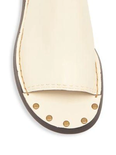 Shop See By Chloé Studded Leather Slides In White