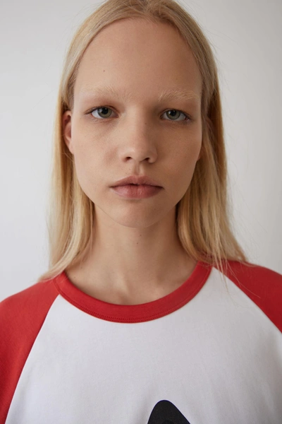 Shop Acne Studios Baseball Tee White/red