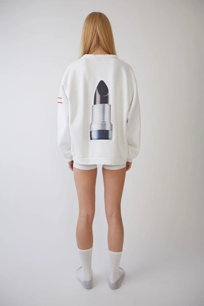 Shop Acne Studios Unisex Printed Sweatshirt Optic White