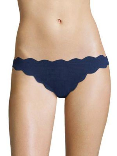 Shop Marysia Antibes Scalloped Bikini Bottom In Mirtillo
