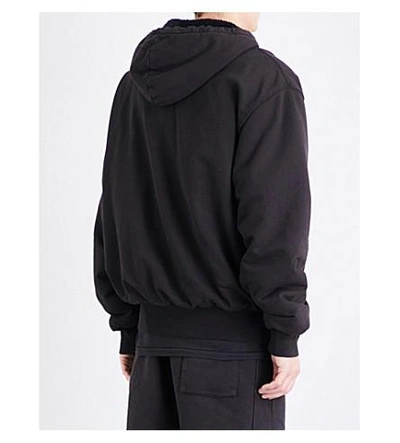 Season 5 Sherpa lined Cotton jersey Hoody In Ink Black