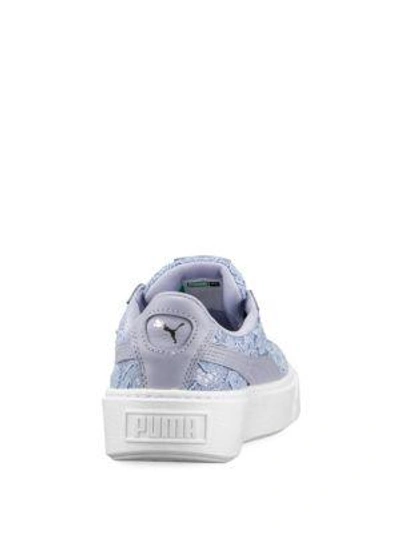 Shop Puma Basket Laced Low Top Sneakers In White
