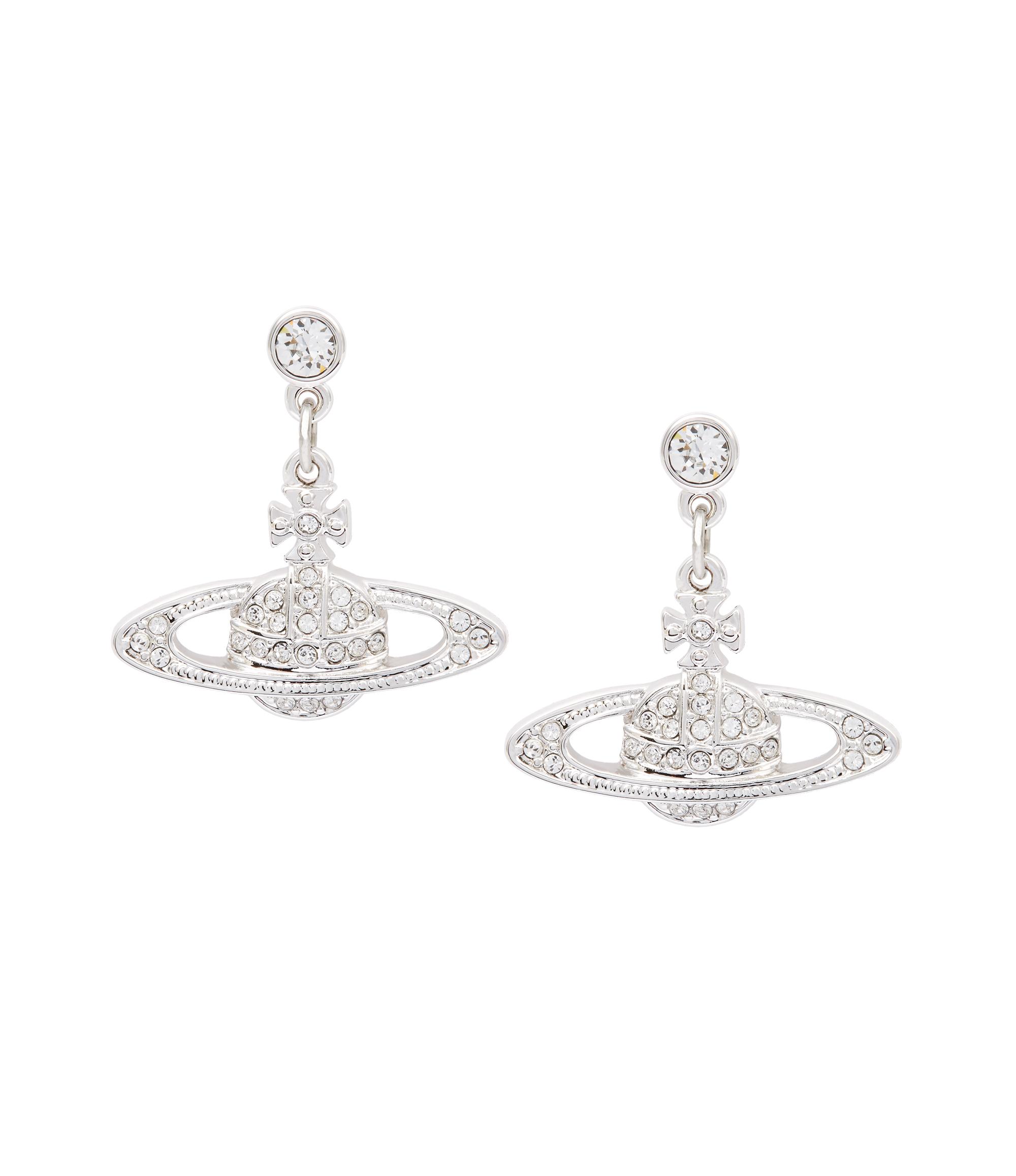 Vivienne Westwood Mini Bas Relief Drop Earrings Silver/crystal | ModeSens