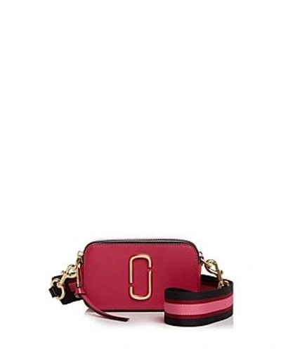 Shop Marc Jacobs Snapshot Color Block Leather Camera Bag In Hibiscus Multi/gold