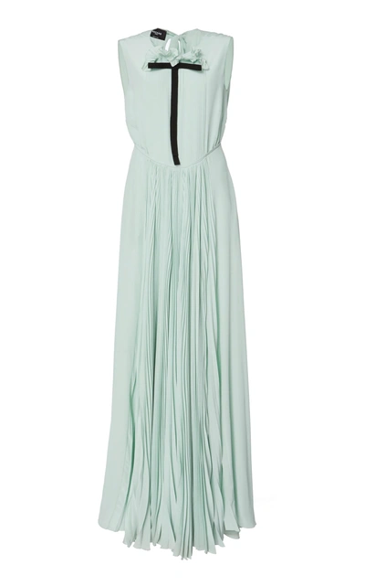 Shop Rochas Crepe De Chine Gown In Blue