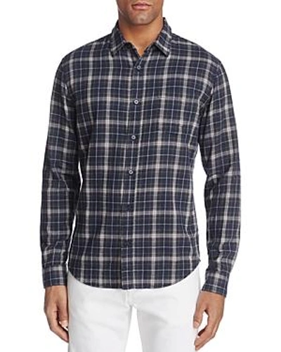 Shop Vince Double Face Long Sleeve Button-down Shirt In New Coastal Blue