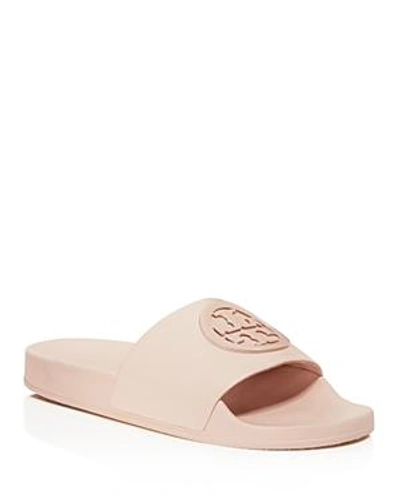 Shop Tory Burch Women's Lina Leather Pool Slide Sandals In Shell Pink