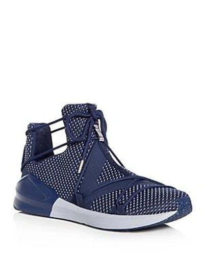 Shop Puma Women's Fierce Woven Lace Up Sneakers In Blue