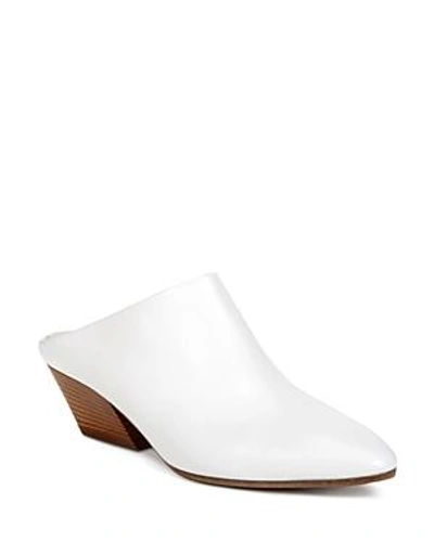 Shop Vince Women's Vigo Leather Pointed Toe Mules In Optic White