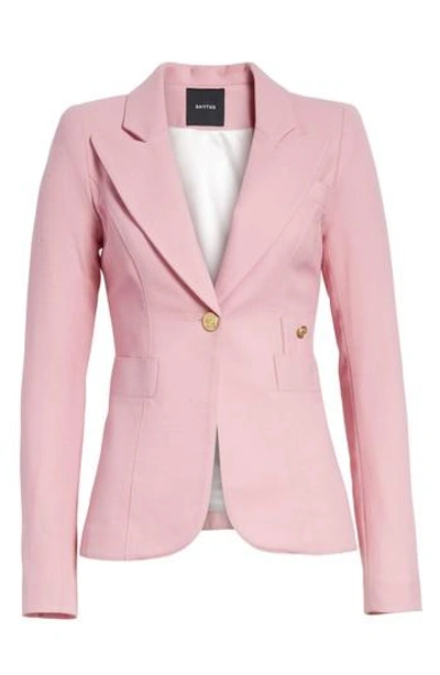Shop Smythe 'duchess' Single Button Blazer In Rethink Pink