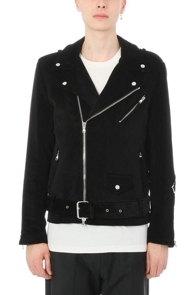 Shop Route Des Garden Black Velour Biker Jacket